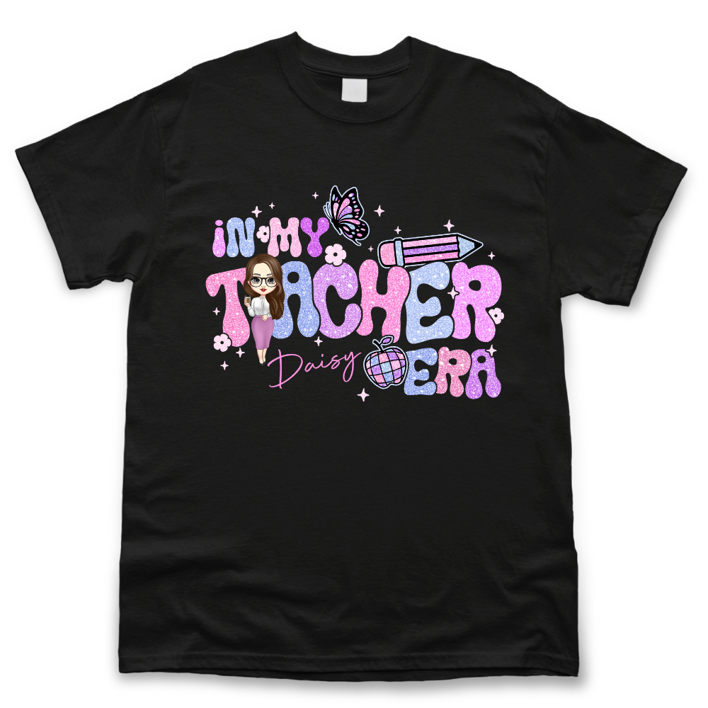 Personalized In My Teacher Era Glitter T-shirt - Teacher Gift