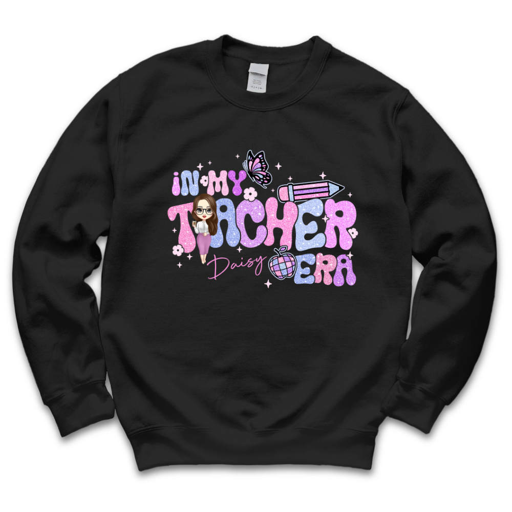 Personalized In My Teacher Era Glitter T-shirt - Teacher Gift