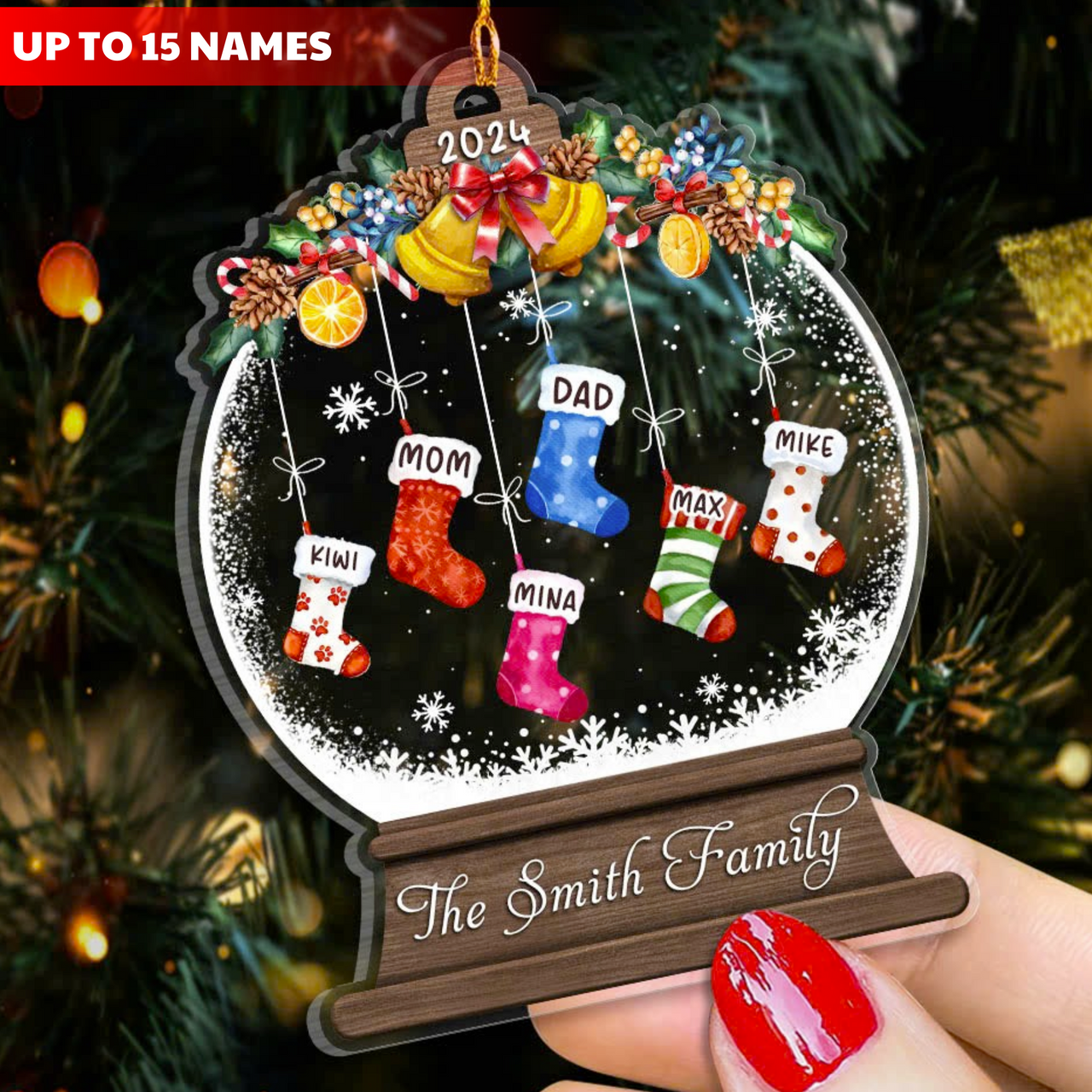 Personalized Acrylic Ornament - Christmas Gift For Family - Our Cute Christmas Stockings Crystal Globe