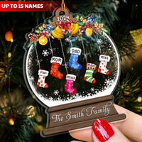 Thumbnail for Personalized Acrylic Ornament - Christmas Gift For Family - Our Cute Christmas Stockings Crystal Globe