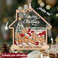 Thumbnail for Personalized Shaker Ornament - Christmas Gift For Family -  Gingerbread House Shaped