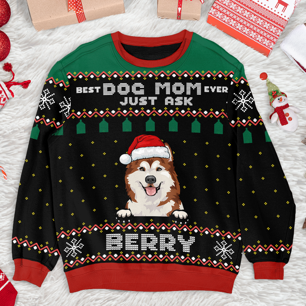 Best Dog Mom Dad Ever Ugly Christmas Sweater, Christmas Gift