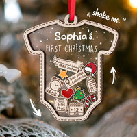 Thumbnail for Baby's First Christmas Ornament, Baby 1st Christmas Ornament, Custom Baby Name, Custom Newborn Gift, 4D Shake Babies Ornament, Baby Keepsake