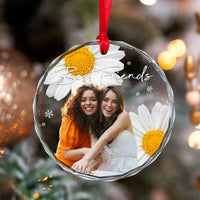 Thumbnail for Personalized Christmas Decorative Glass Ornament - Gift For  Besties - Flower Besties Forever