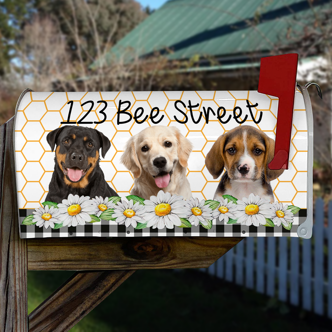 Custom Dog Cat Photos Welcome To Our Home Mailbox Cover, Pet Lover Gift