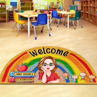 Thumbnail for Custom Welcome Teacher Rainbow Shaped Doormat, Gift For Teacher