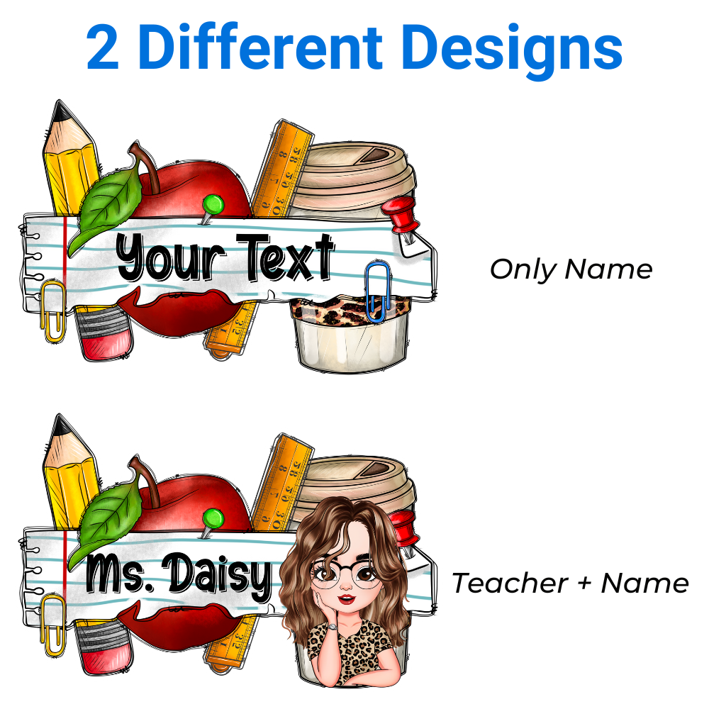 Custom Smiling Teacher Name Shaped Door Sign, Gift For Teacher