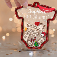 Thumbnail for Baby's First Christmas Ornament, Baby 1st Christmas Ornament, Custom Baby Name, Custom Newborn Gift, 4D Shake Babies Ornament, Baby Keepsake