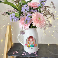 Thumbnail for Personalized Teacher Rainbow Ceramic Flower Vase, Appreciation Gift For Teachers