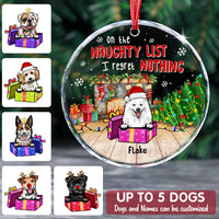 Thumbnail for Personalized Christmas Decorative Glass Ornament - Gift For Dog Cat Lovers - On The Naughty List