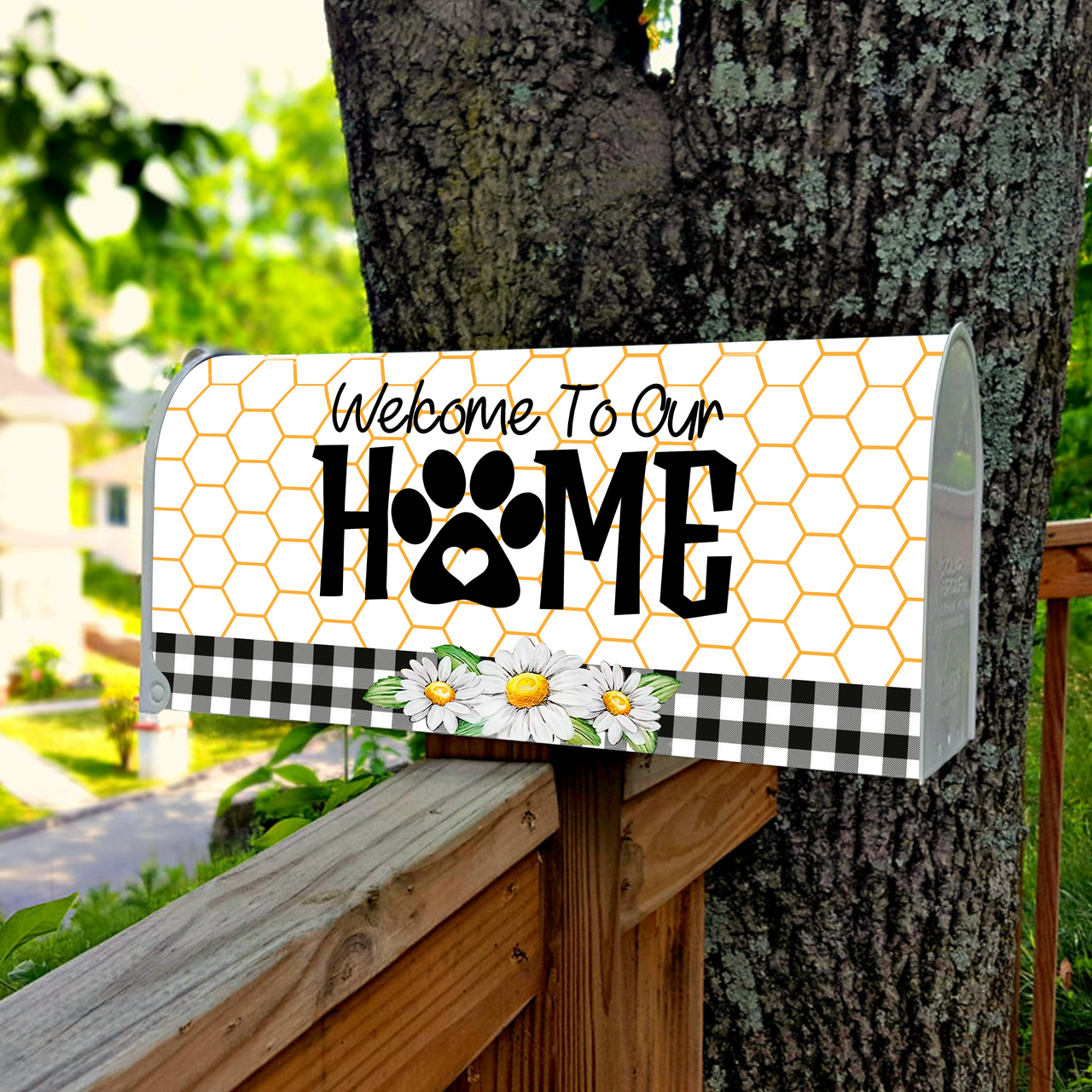 Custom Dog Cat Photos Welcome To Our Home Mailbox Cover, Pet Lover Gift