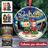 Thumbnail for Personalized Ceramic Ornament - Christmas Gift For Besties - Sun Catcher Style Besties Forever