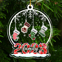 Thumbnail for Personalized Acrylic Ornament - Christmas Gift For Family - Multicolor Stockings Family Members