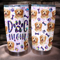 Thumbnail for Glitter Dog Mom With Photos Tumbler, Dog Lover Gift