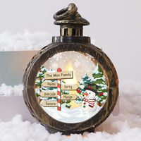 Thumbnail for Custom Snowman Family Christmas LED Light Ornament, Christmas Gift