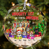 Thumbnail for Personalized Christmas Decorative Glass Ornament - Gift For Dog Cat Lovers - On The Naughty List