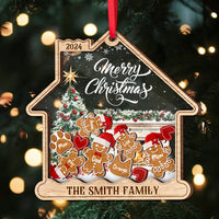 Thumbnail for Personalized Shaker Ornament - Christmas Gift For Family -  Gingerbread House Shaped