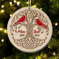 Thumbnail for Personalized Memorial Christmas In Heaven Dad Mom Layered Wood Ornament