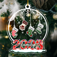 Thumbnail for Personalized Acrylic Ornament - Christmas Gift For Family - Multicolor Stockings Family Members