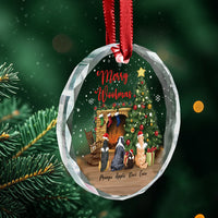 Thumbnail for Personalized Christmas Decorative Glass Ornament - Gift For Dog Cat Lovers - Fluffy Dog&Cat Memorial