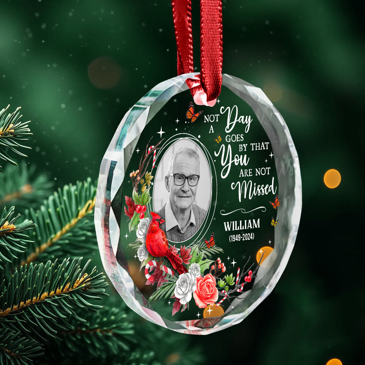 Personalized Christmas Decorative Glass Ornament - Family Memorial Gift - I'm Always with you