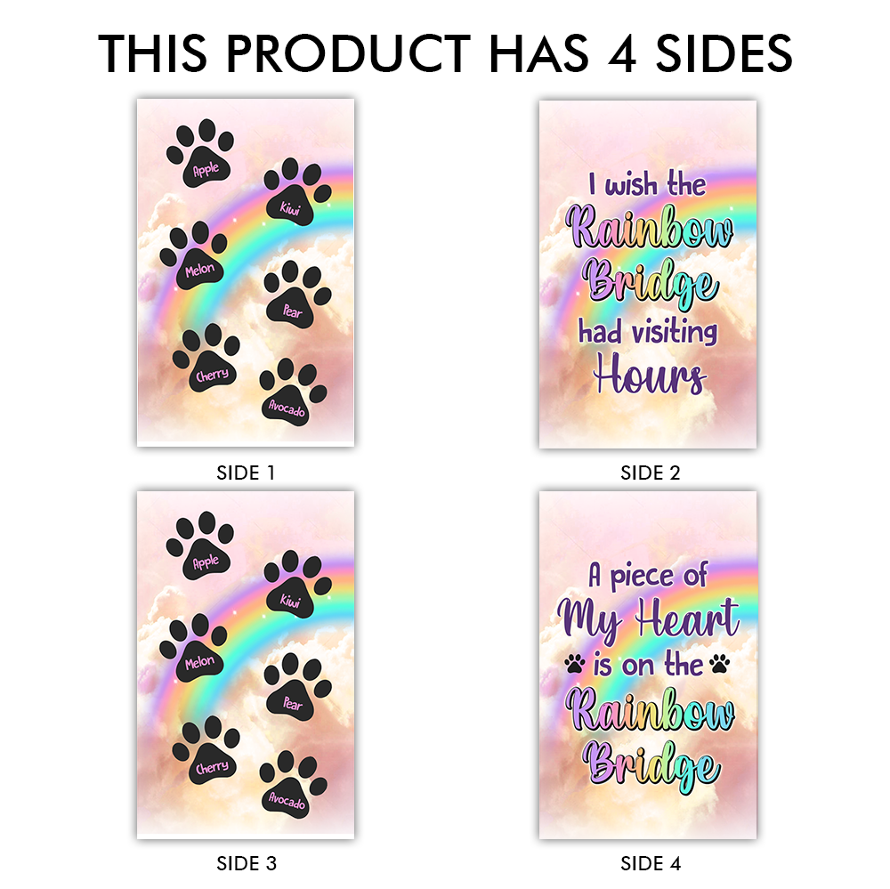 Personalized Dog Cat Memorial Rainbow Bridge Lantern, Sympathy Gift For Pet Lovers