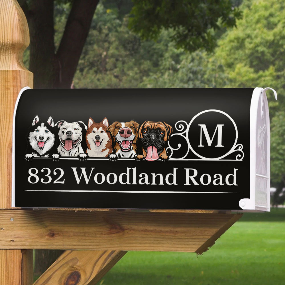 Custom Family Name House Address Magnetic Mailbox Cover, Pet Lover Gift