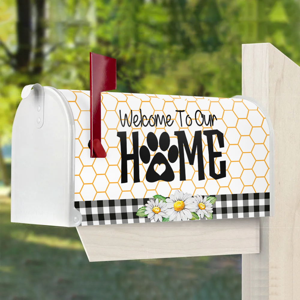 Custom Dog Cat Photos Welcome To Our Home Mailbox Cover, Pet Lover Gift