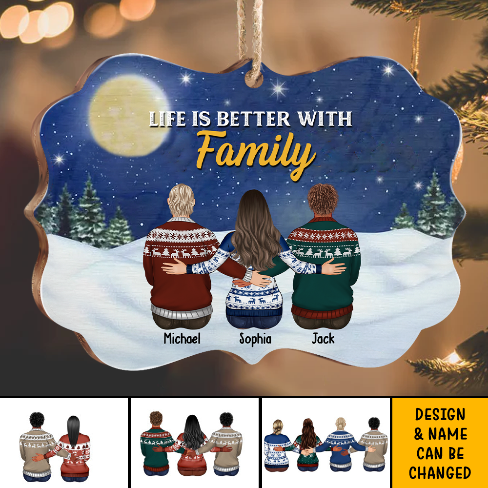 Life Is Better With Brothers & Sisters Benelux Shaped Wood Christmas Ornament