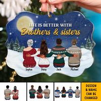 Thumbnail for Life Is Better With Brothers & Sisters Benelux Shaped Wood Christmas Ornament