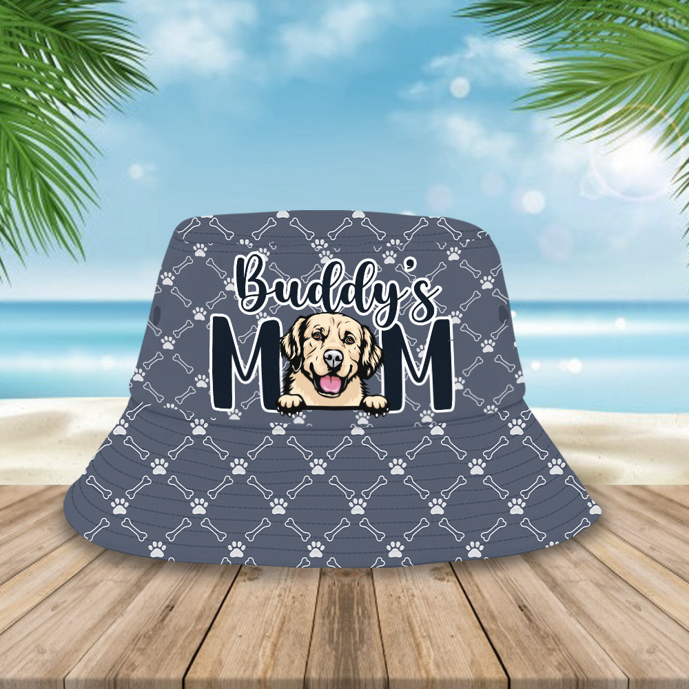 Dog Mom Monogram Bucket Hat, Dog Lover Gift