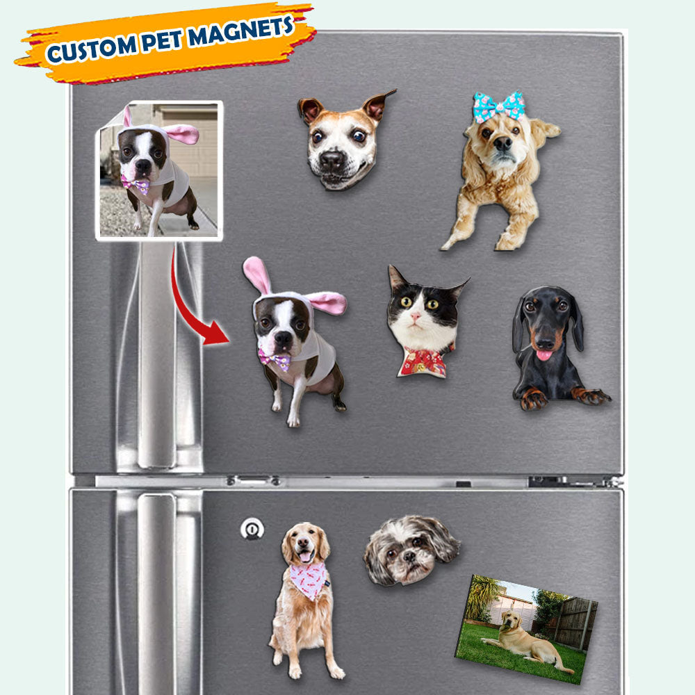 Custom Photo Pet Magnets, Fridge Magnet, Gift for Pet Lovers