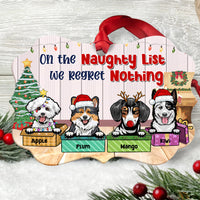 Thumbnail for On The Naughty List Personalized Dog Christmas MDF Ornament, Customized Holiday Ornament