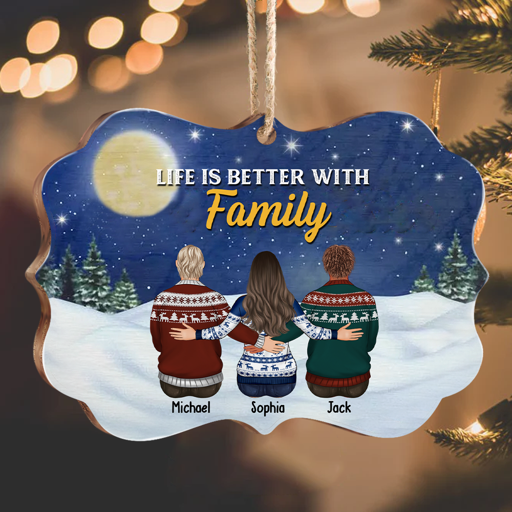 Life Is Better With Brothers & Sisters Benelux Shaped Wood Christmas Ornament