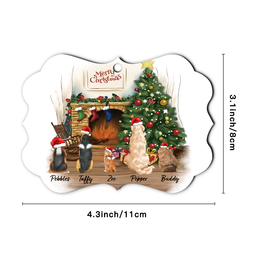 Personalized Fluffy Dog & Cat Christmas Decorative Ornament, Gift For Pet Lovers