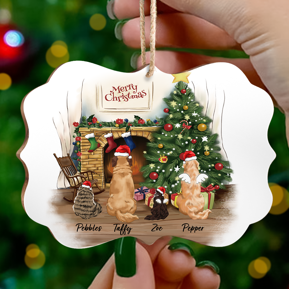 Personalized Fluffy Dog & Cat Christmas Decorative Ornament, Gift For Pet Lovers