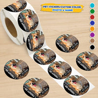 Thumbnail for Personalized Dog Photo Perforated Roll Stickers, Dog Cat Belongings Labels