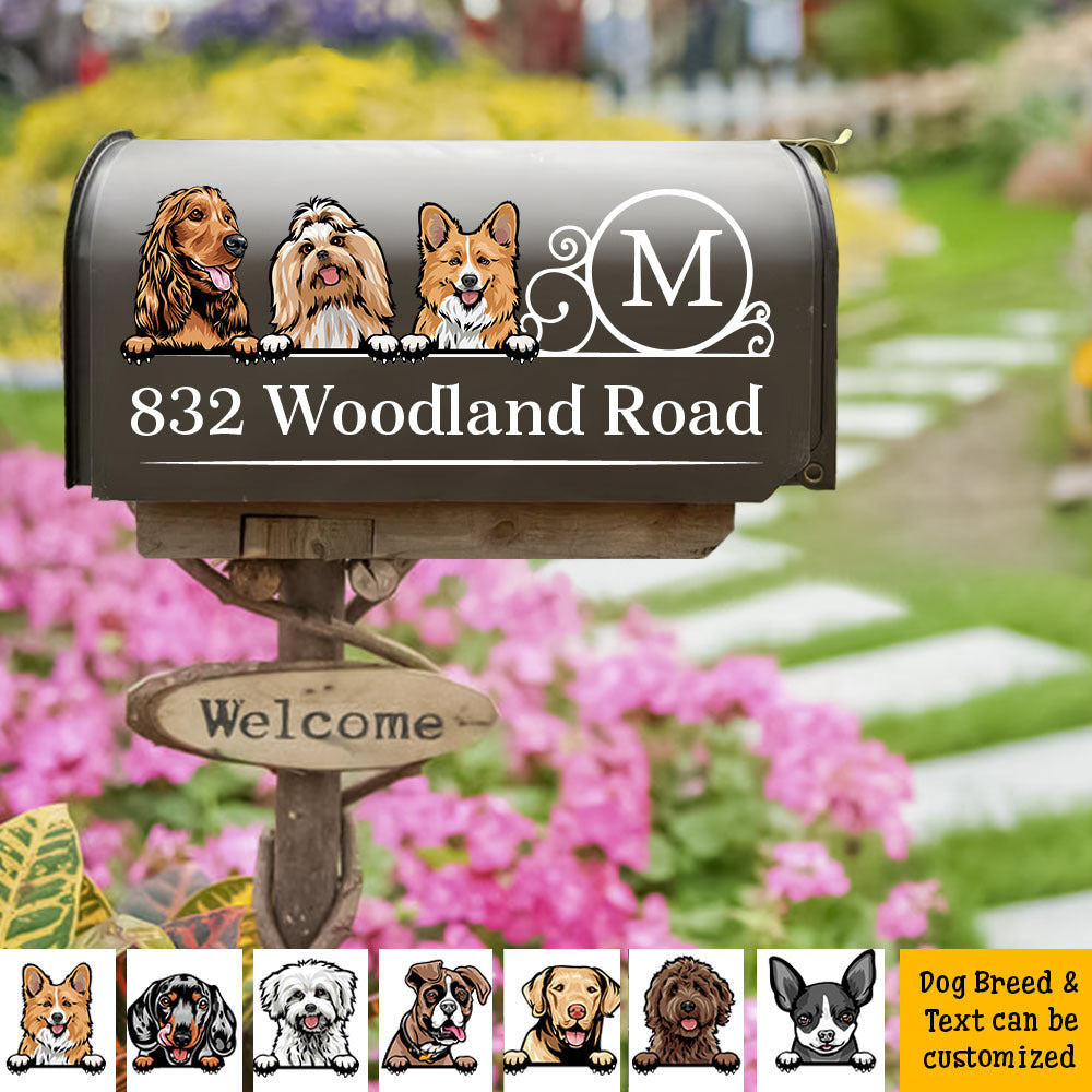 Custom Family Name House Address Magnetic Mailbox Cover, Pet Lover Gift