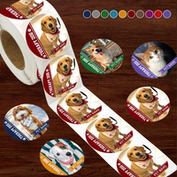 Thumbnail for Personalized Dog Photo Perforated Roll Stickers, Dog Cat Belongings Labels