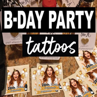 Thumbnail for Personalized Happy Birthday Photo Glitter Party Tattoos, B-day Party Supply