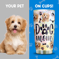 Thumbnail for Glitter Dog Mom With Photos Tumbler, Dog Lover Gift