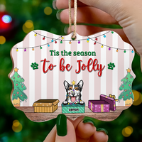 Thumbnail for Custom Happy Pawlidays Dog Cat Printed Wood Ornament, Christmas Gift