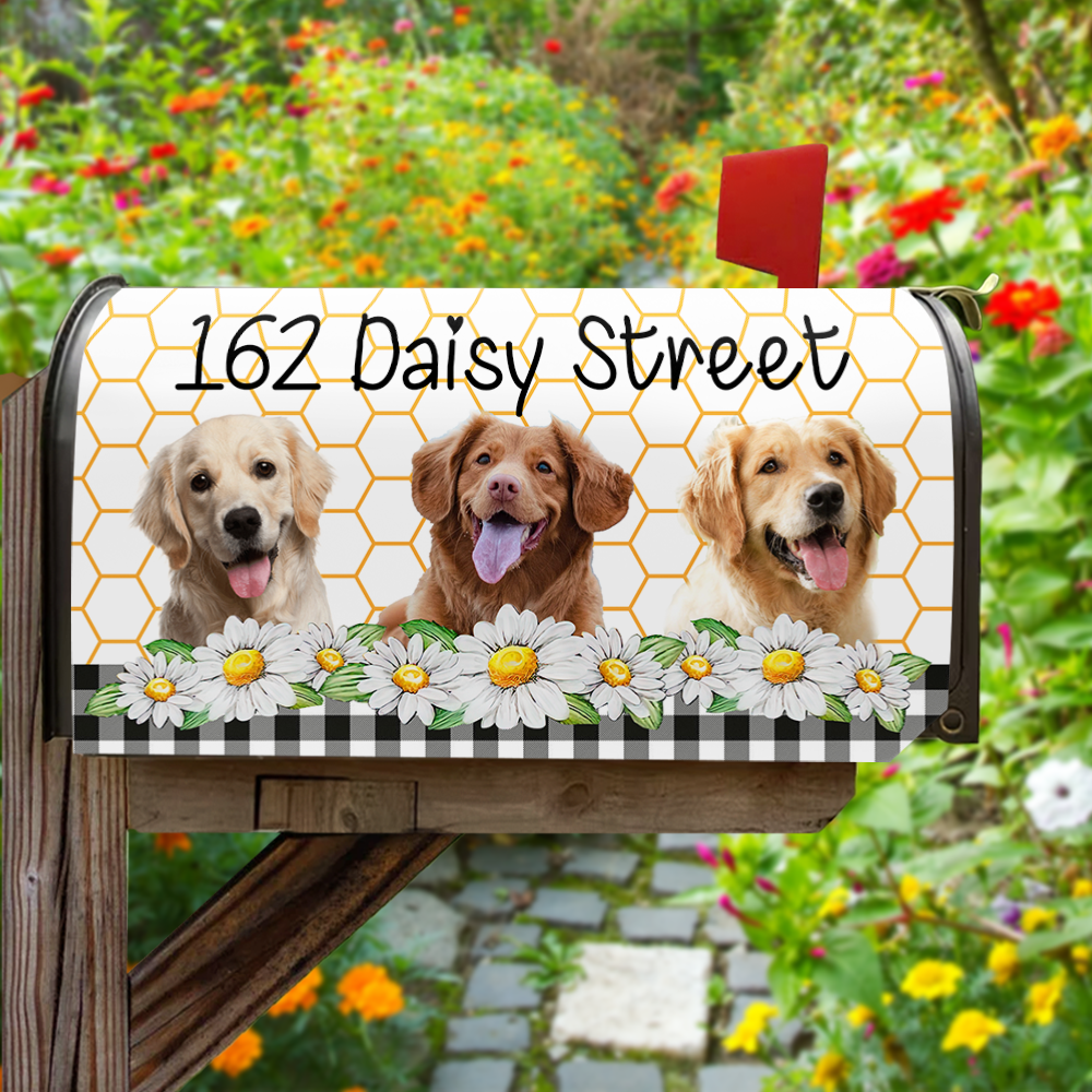 Custom Dog Cat Photos Welcome To Our Home Mailbox Cover, Pet Lover Gift