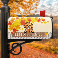 Thumbnail for Personalized Mailbox Cover- Gift For Dog Cat Lovers- Hello Fall Maple Leaves