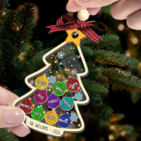Thumbnail for Personalized Shaker Ornament - Christmas Gift For Family - Christmas Tree Colorful Glitter Baubles