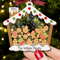 Thumbnail for Personalized Shaker Ornament - Christmas Gift For Family - A Candy House With Gingerbreads