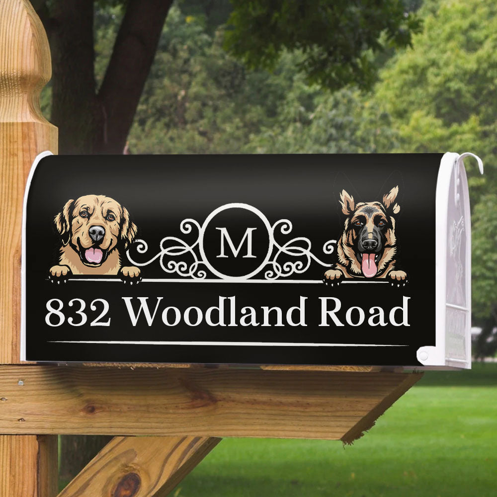 Custom Family Name House Address Magnetic Mailbox Cover, Pet Lover Gift