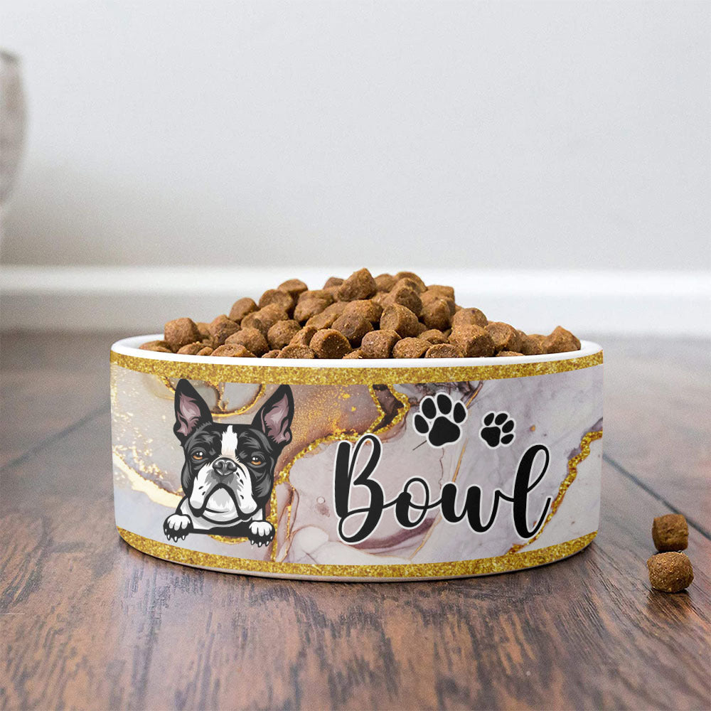 Marble & Gold Glitter Ceramic Bowl: A Gift for Dog Lovers