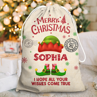 Thumbnail for Personalized Santa Sack - Christmas Gift For Family - Christmas Costume With Name