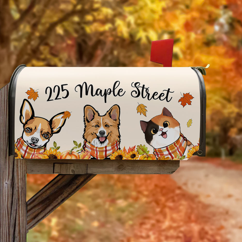 Hello Fall Dog Cat Mailbox Cover, Dog Lover Gift